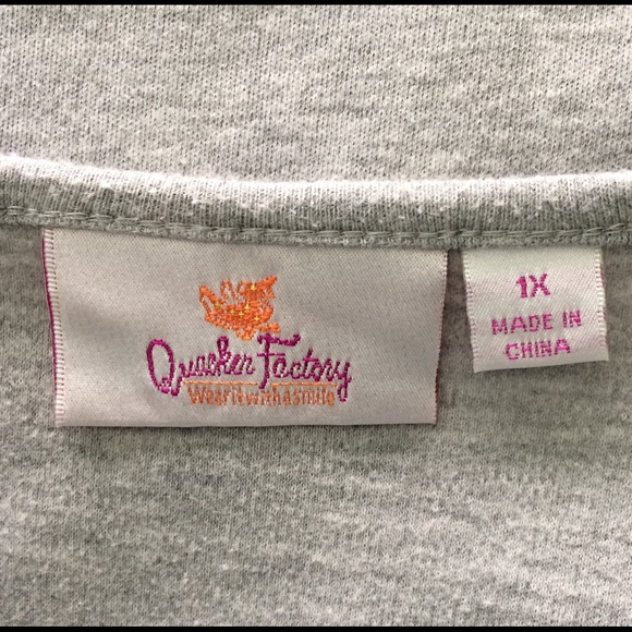 ✨CLEARANCE✨  Quacker Factory Gray Sequin Lace Top Size XL - Picture 6 of 7
